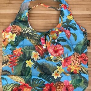 Eco Islands Hawaiian Floral Hibiscus folding shopping bag